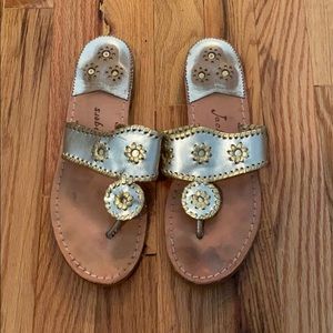 Silver and Gold size 8 Jack Rogers